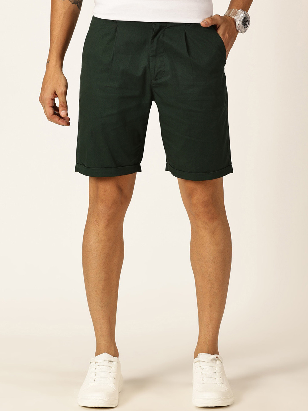 Thomas Scott Men Mid-Rise Pure Cotton Chino Shorts