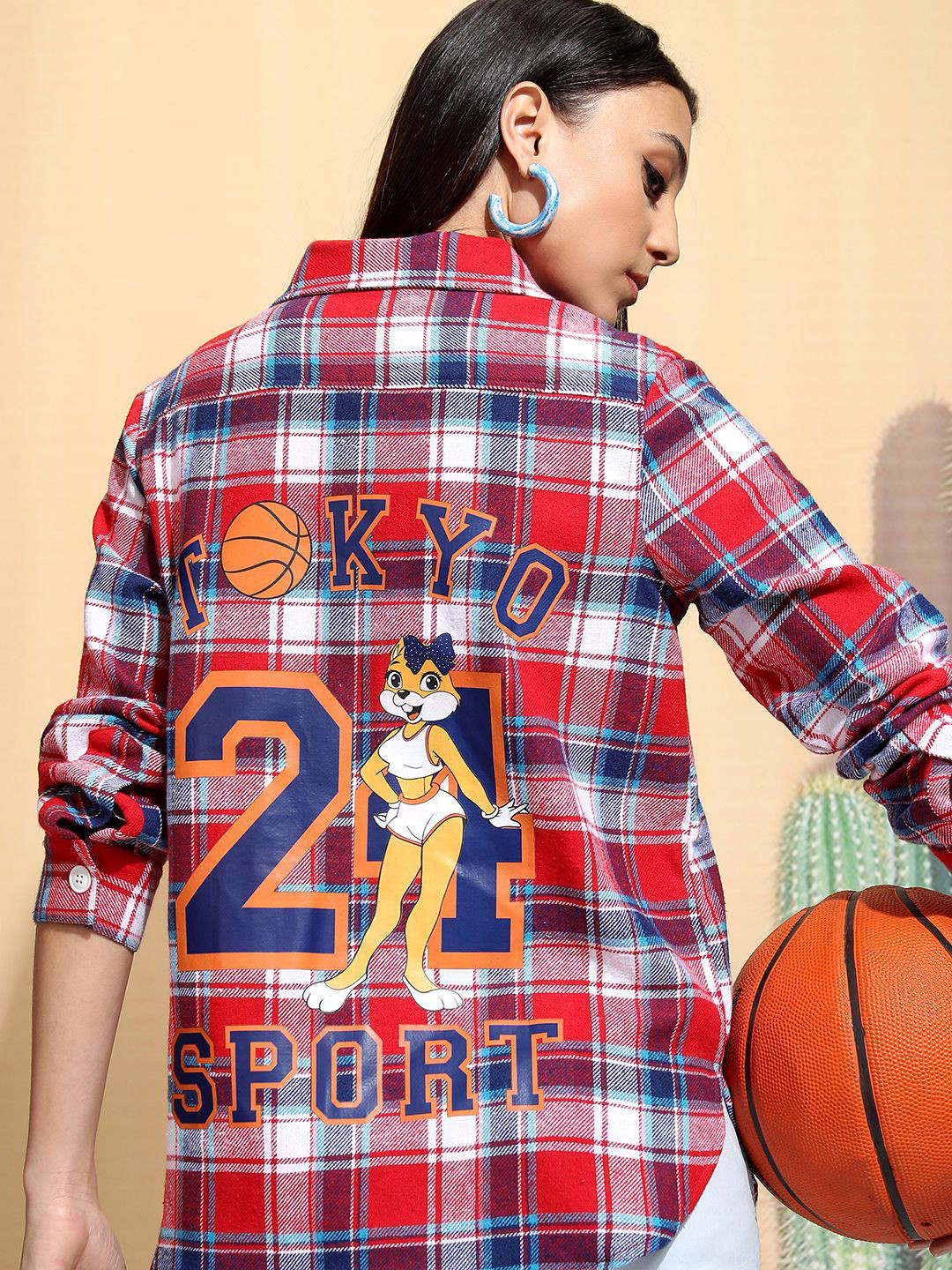 Tokyo Talkies Women Printed Check Overshirt