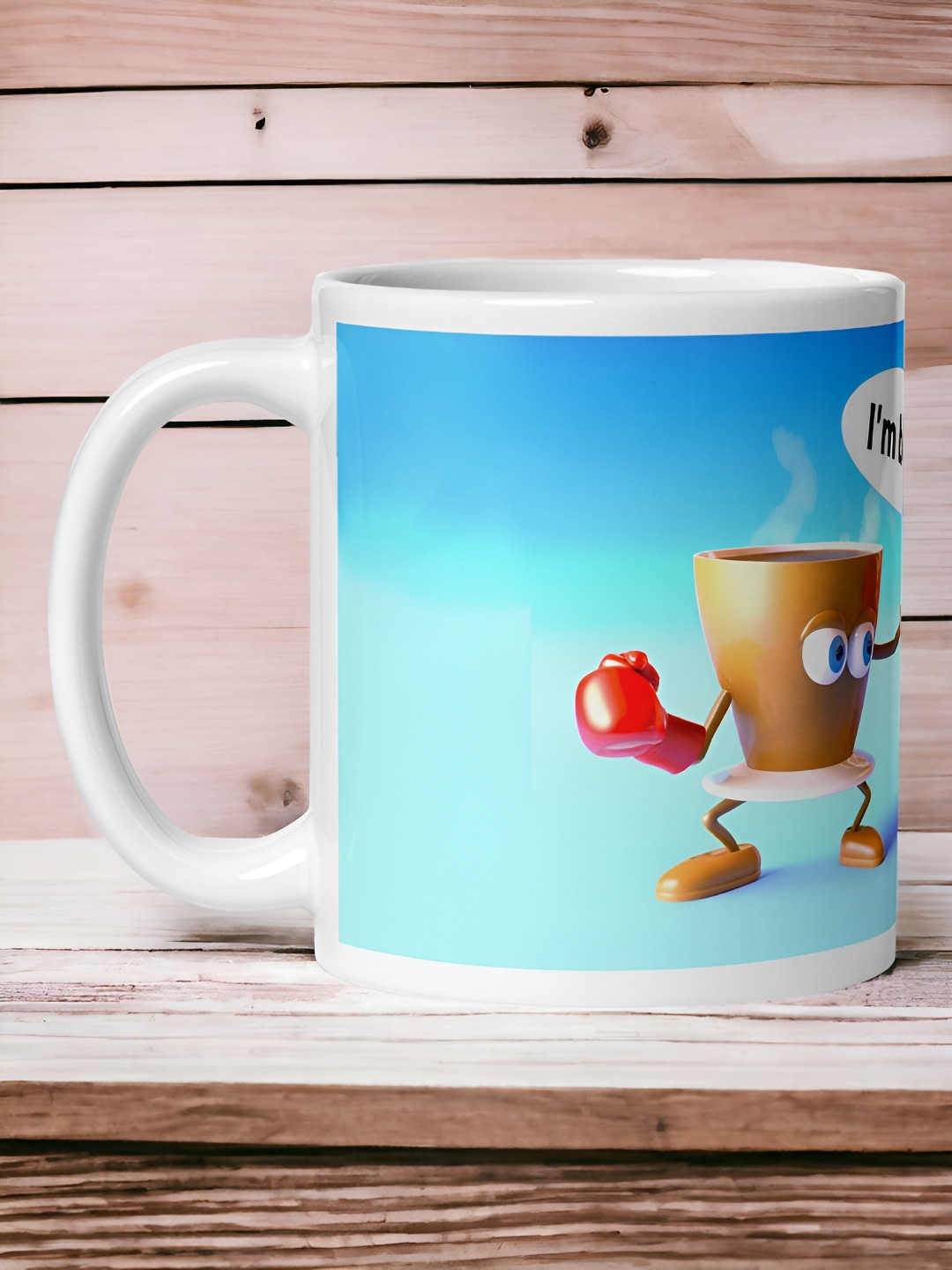 bettergiftflowers Feel the Current of My Love Blue Conversational Ceramic Microwave Safe Mug-220ml