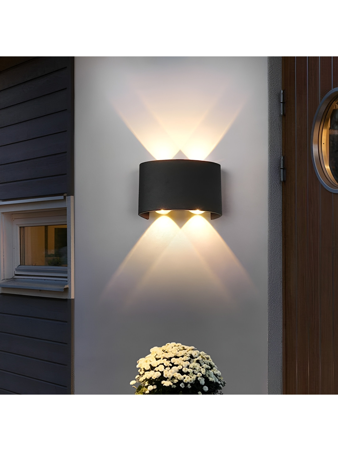 SPARK WORLD Yellow & Black Cylinder Shaped Outdoor Lamp