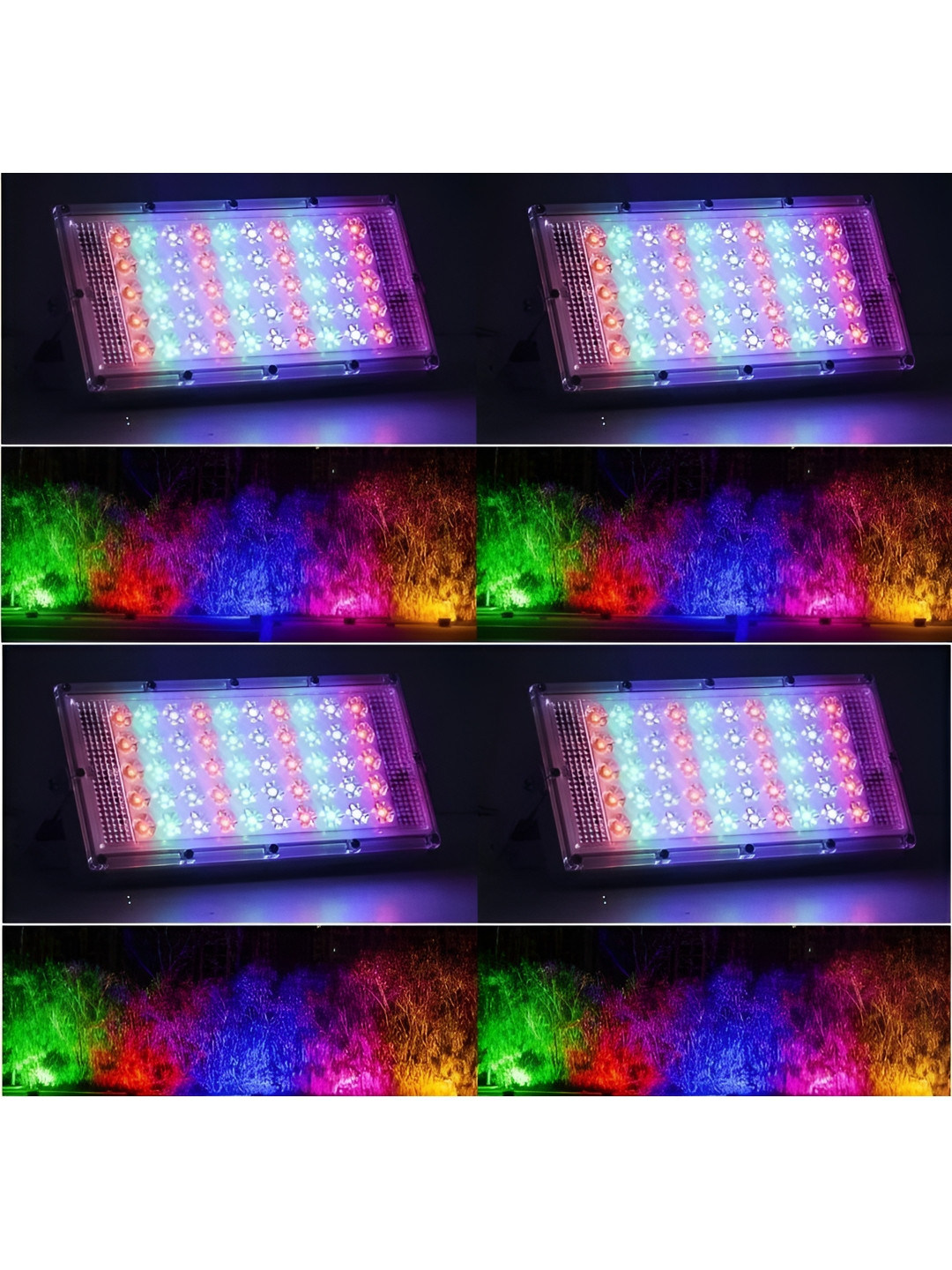 SPARK WORLD 4 Pieces White Color Changing Self Assembly Outdoor Lamps