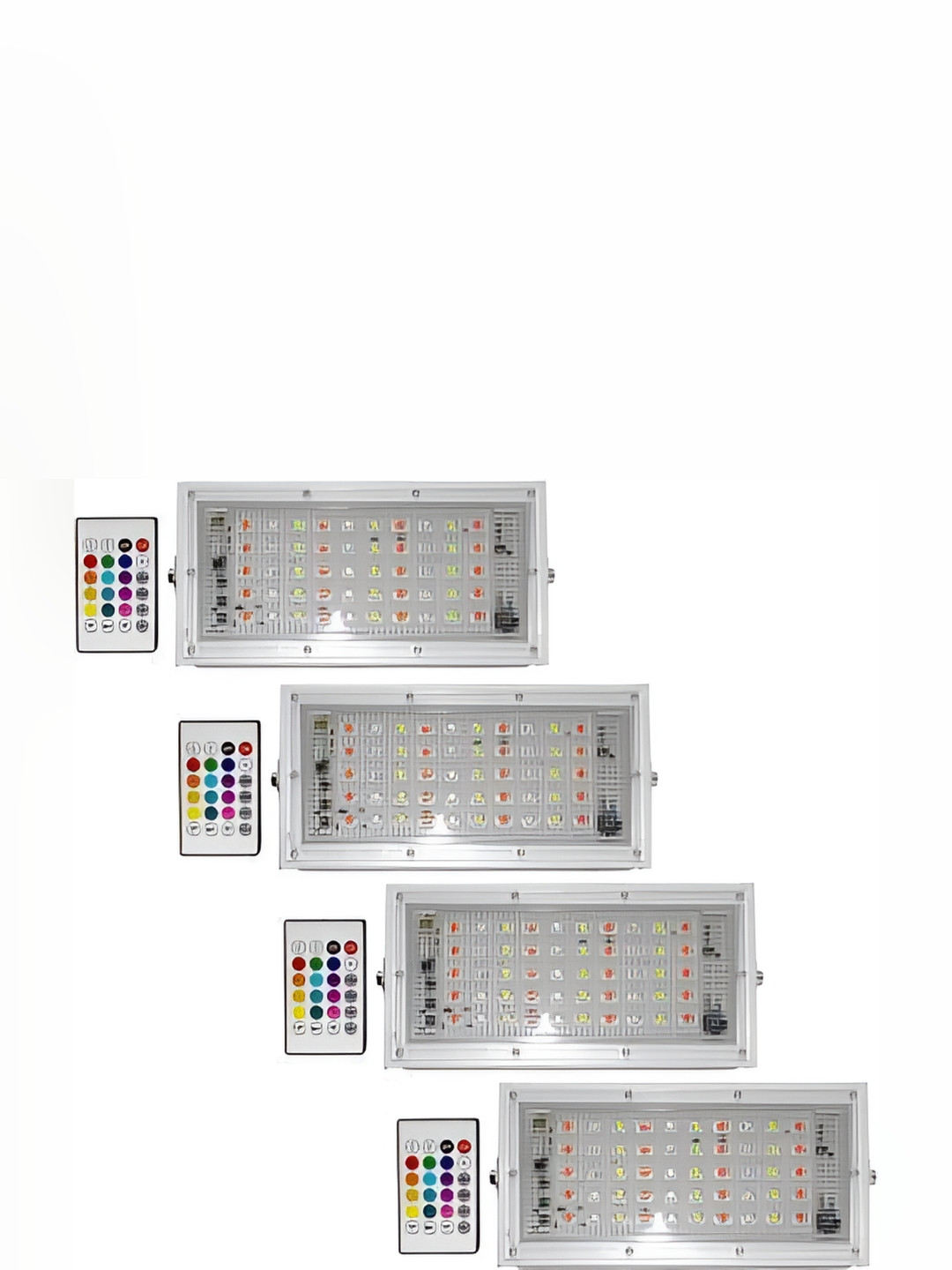 SPARK WORLD White 4 Pieces Textured Iron Rectangle Shaped Outdoor Lamps