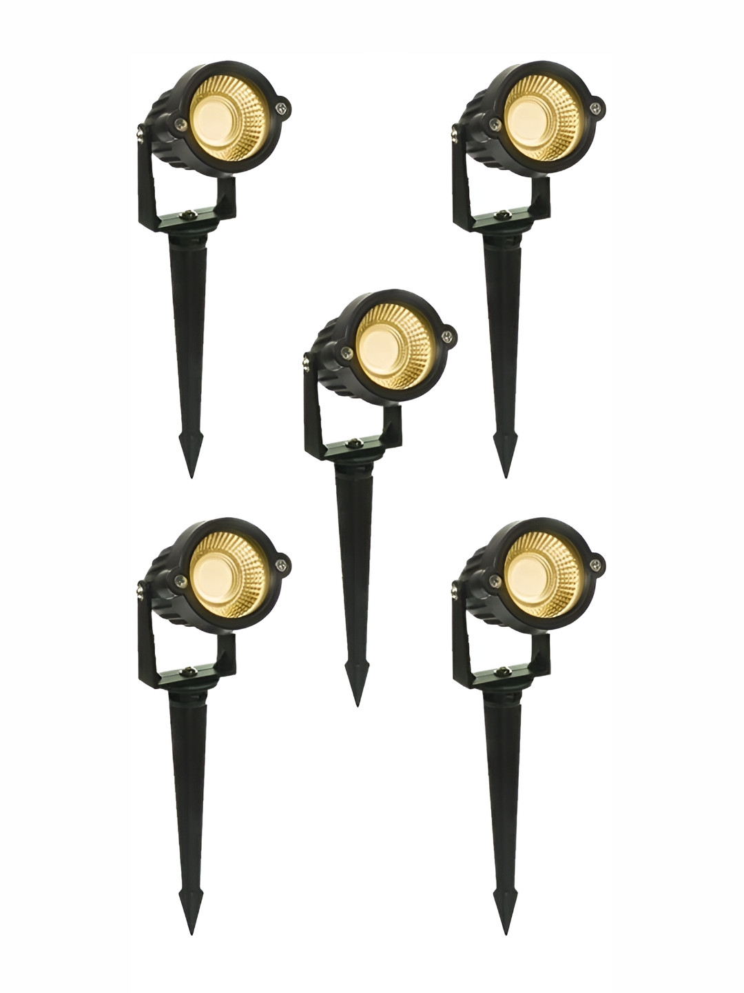 SPARK WORLD Black & Yellow 5 Pieces Self Assembly Outdoor Lamps