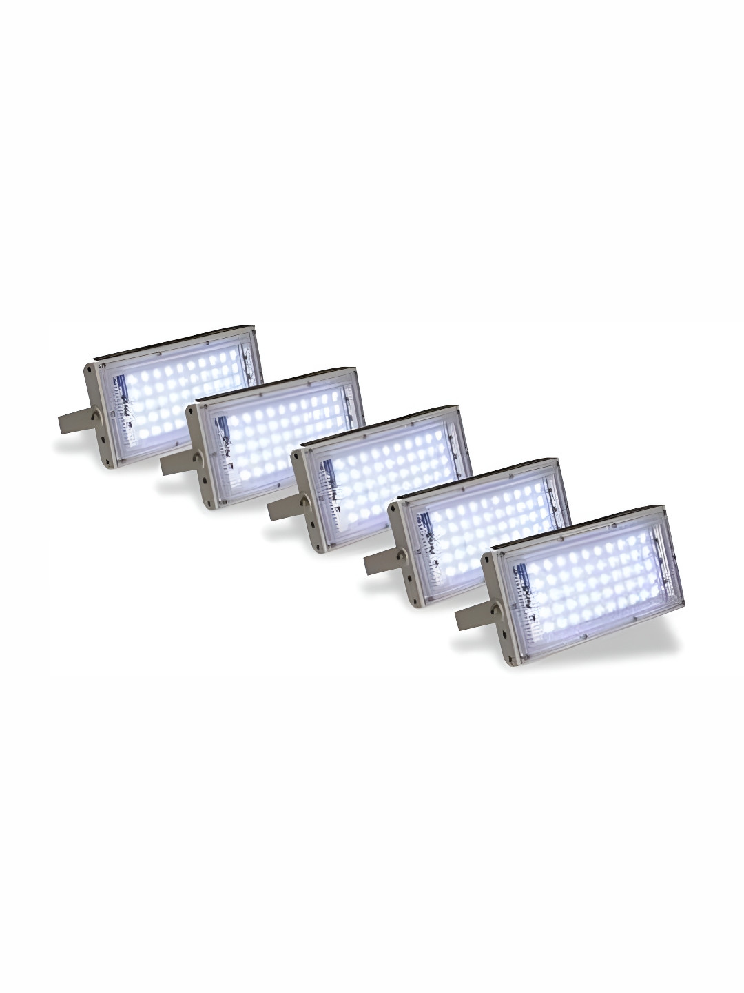 SPARK WORLD White 5 Pieces Square Shaped Aluminum Outdoor Lamps