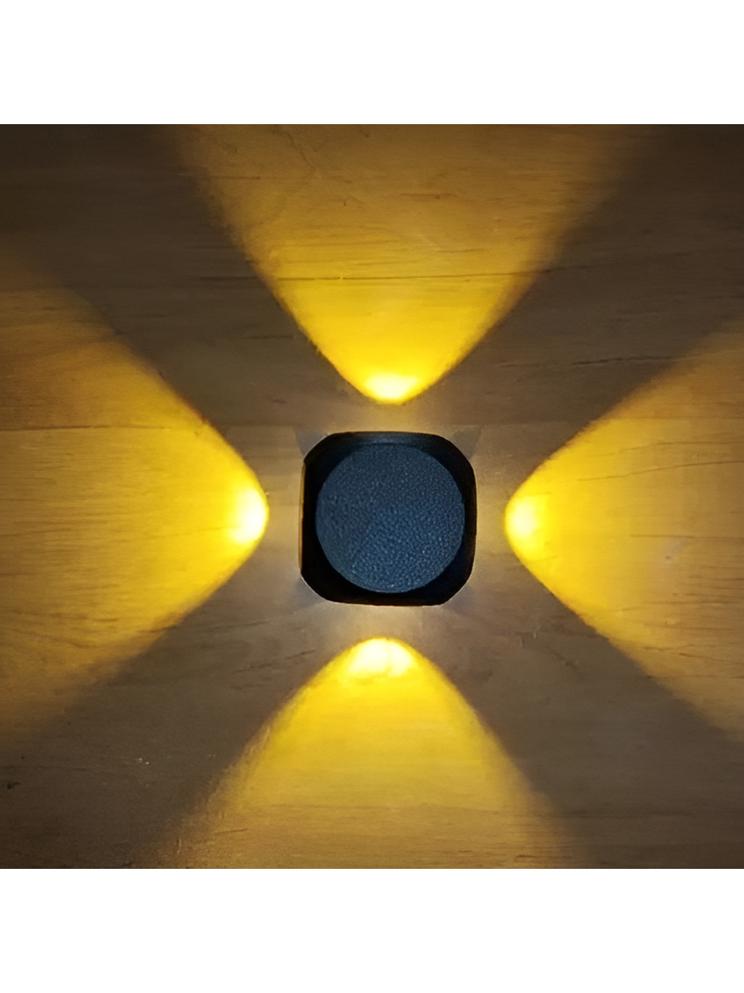 SPARK WORLD Yellow & Black Textured Square Shaped Outdoor Lamp