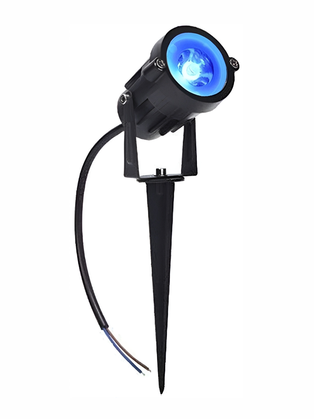 SPARK WORLD Black & Blue Spherical Metal Textured Self Assembly Outdoor Lamp
