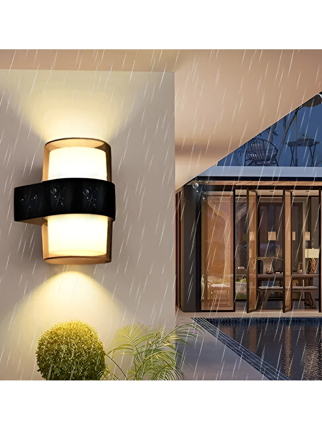 SPARK WORLD Yellow Spherical Shaped Water resistant Outdoor Lamp