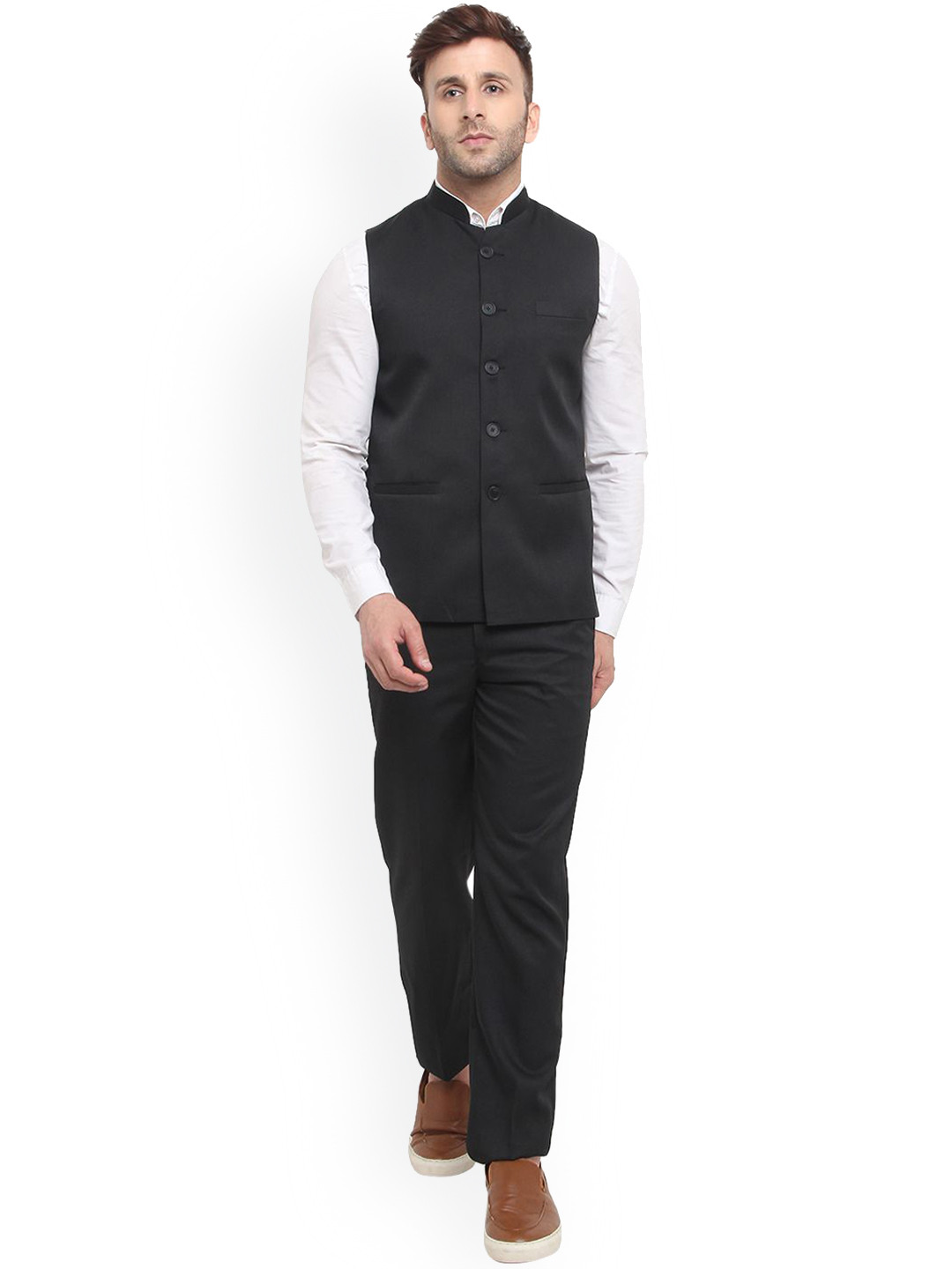 REFULGENT Men Bandhgala Two-Piece Party Suit