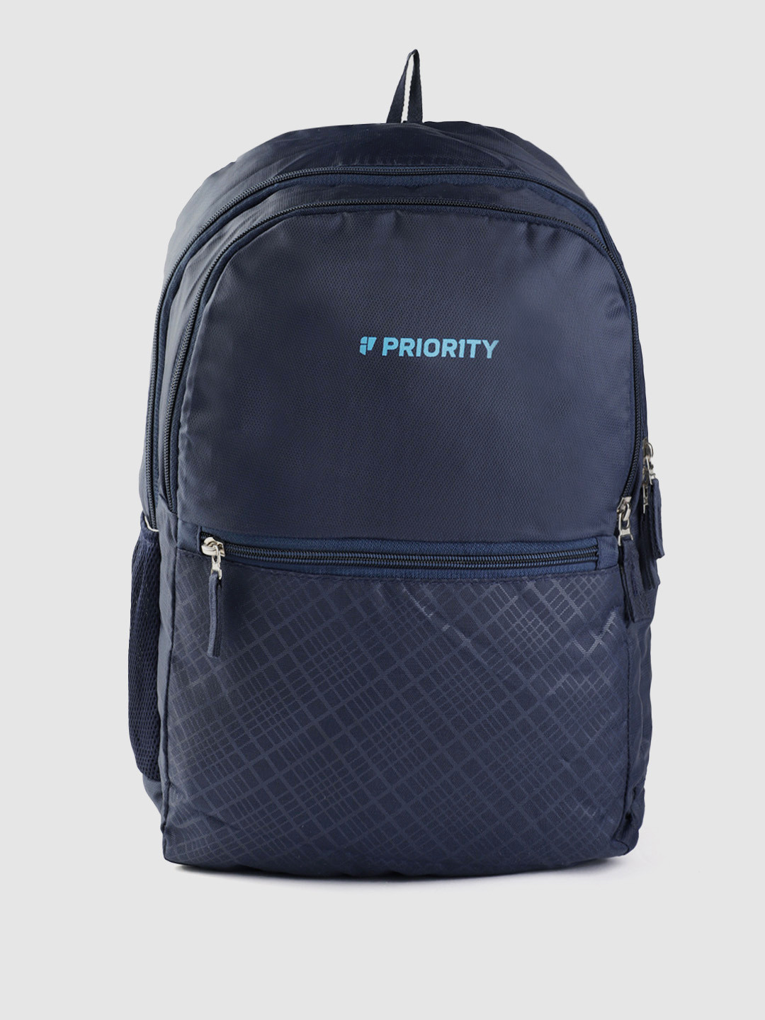Priority Unisex Brand Logo Printed Backpack With Geometric Design