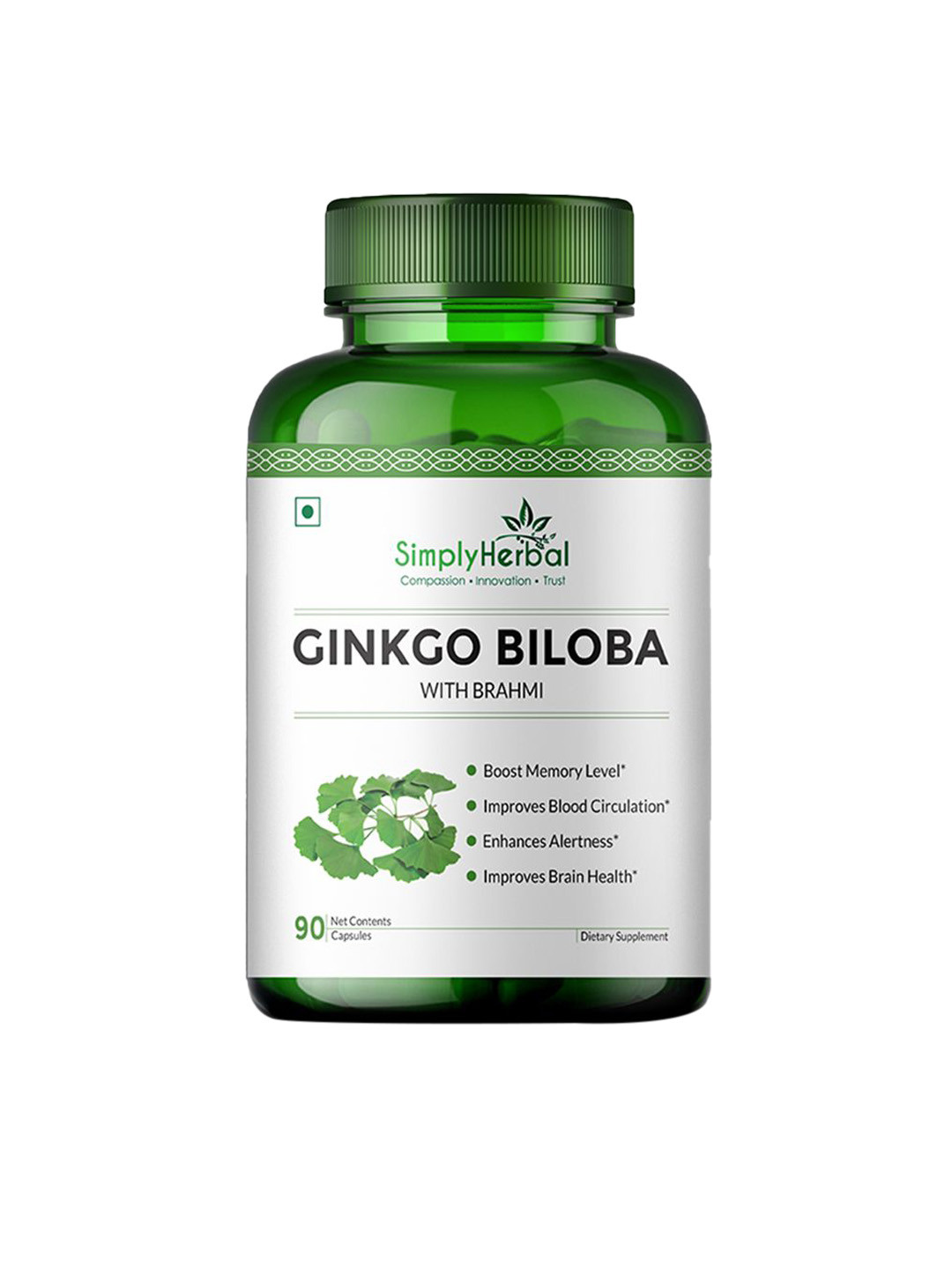Simply Herbal Ginkgo Biloba Capsules with Brahmi - 90 Capsules