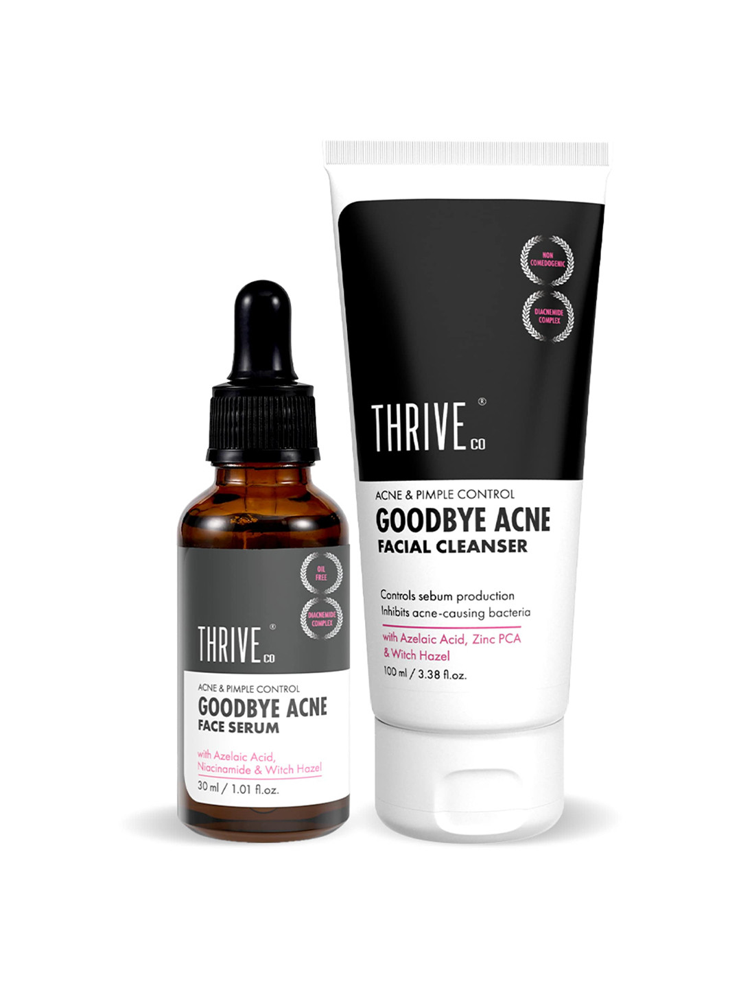 Thriveco Set Of 2 Goodbye Acne Face Cleanser & Serum Combo - 100 ml -30 ml
