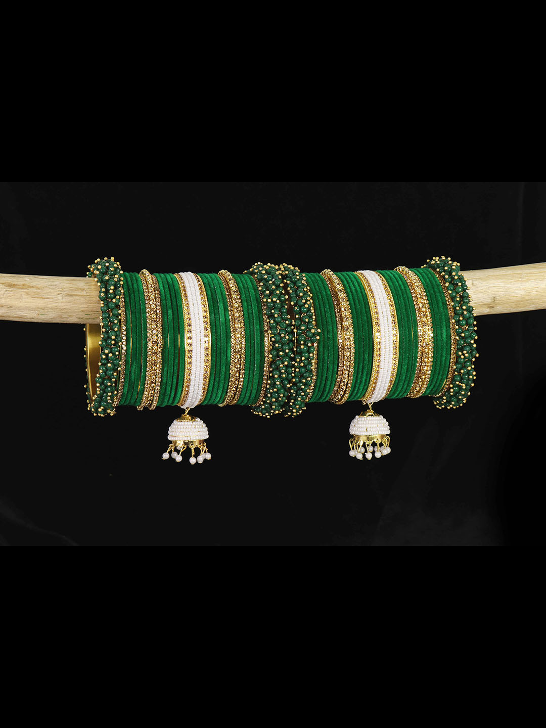 NMII Set of 54 Zircon Artificial Beaded Bangles