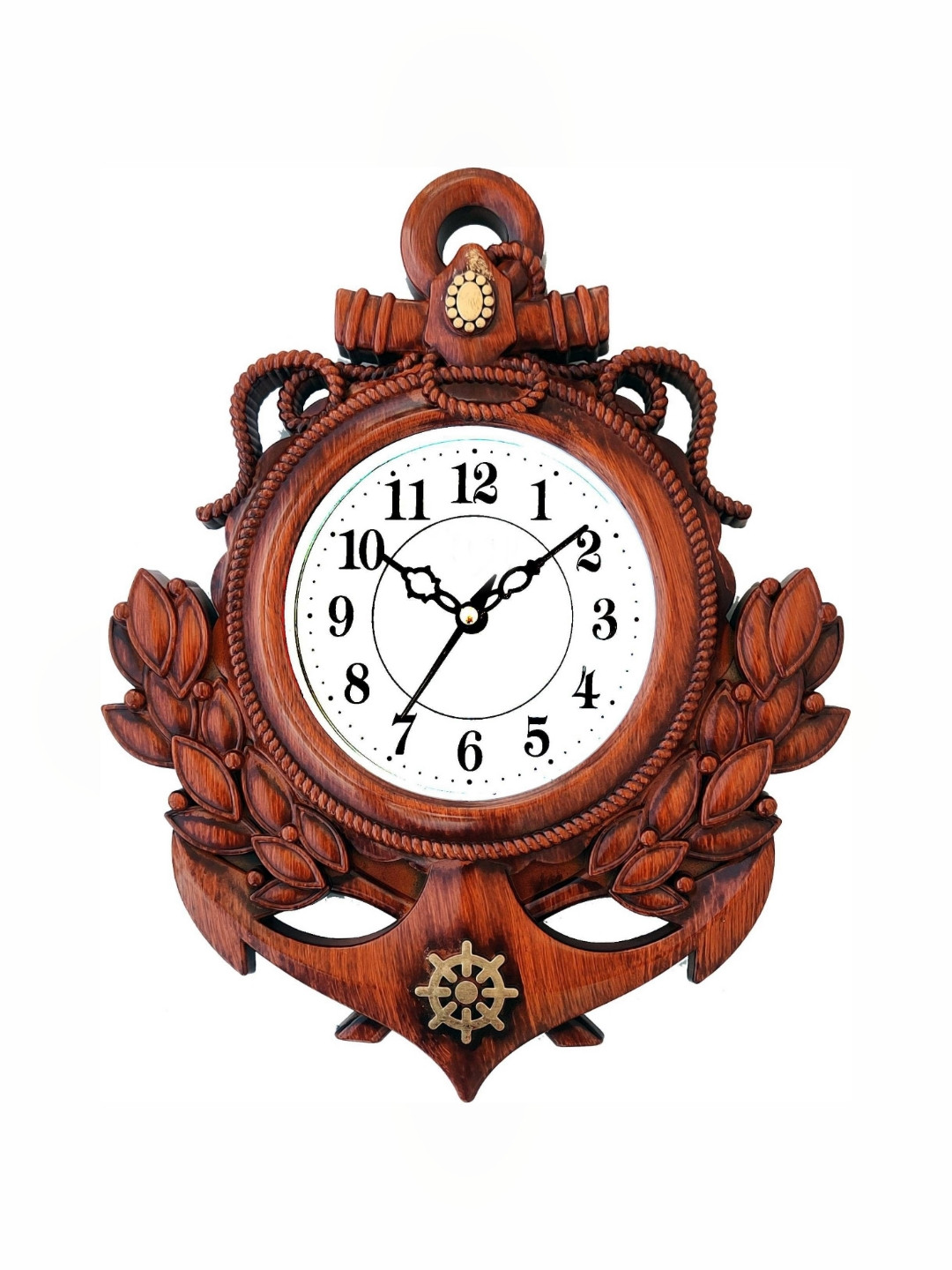 Big Bang Brown Plastic Large Display Abstract Battery Analogue Wall Clock
