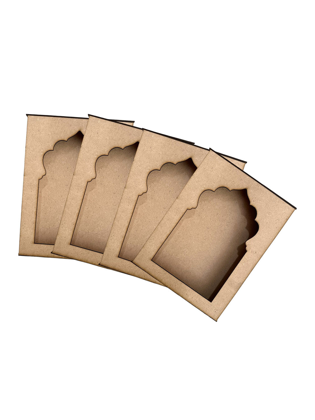 BS AMOR Set Of 4 Brown Jjharokha MDF Cutout Wall Hanging