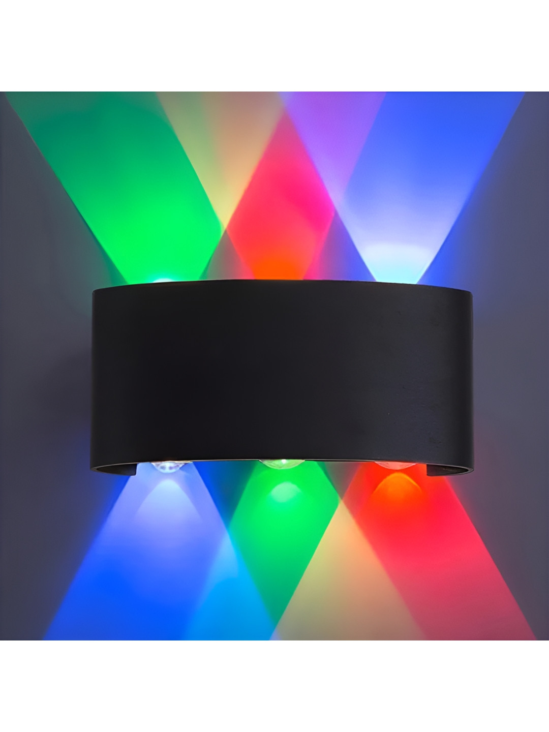 SPARK WORLD Black & Red Metal Contemporary Rectangle Shaped Wall Lamp