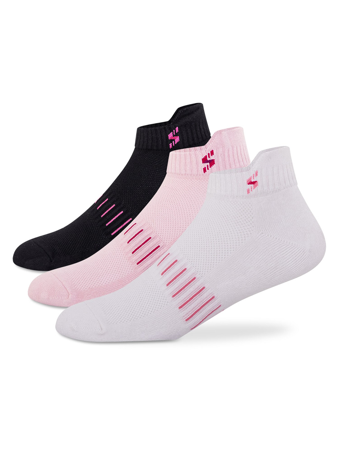Supersox Bamboo Ankle Socks for Women, (Pack of 3, Multicolor)