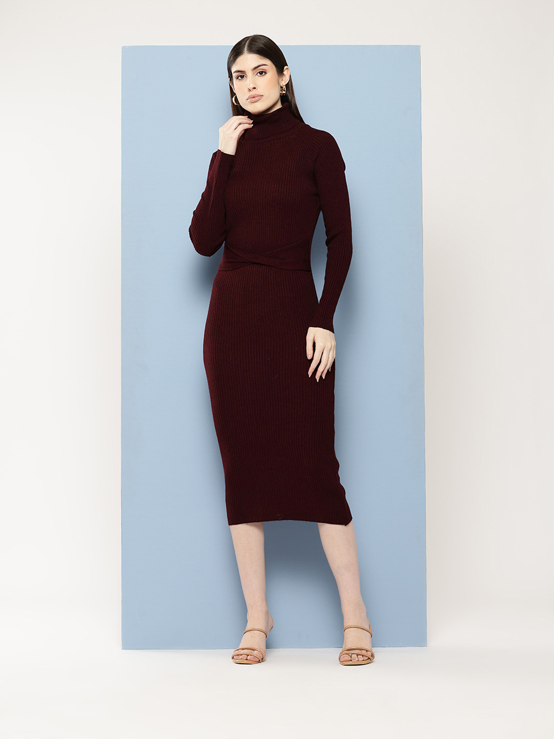 Chemistry Acrylic Jumper Dress with Belt