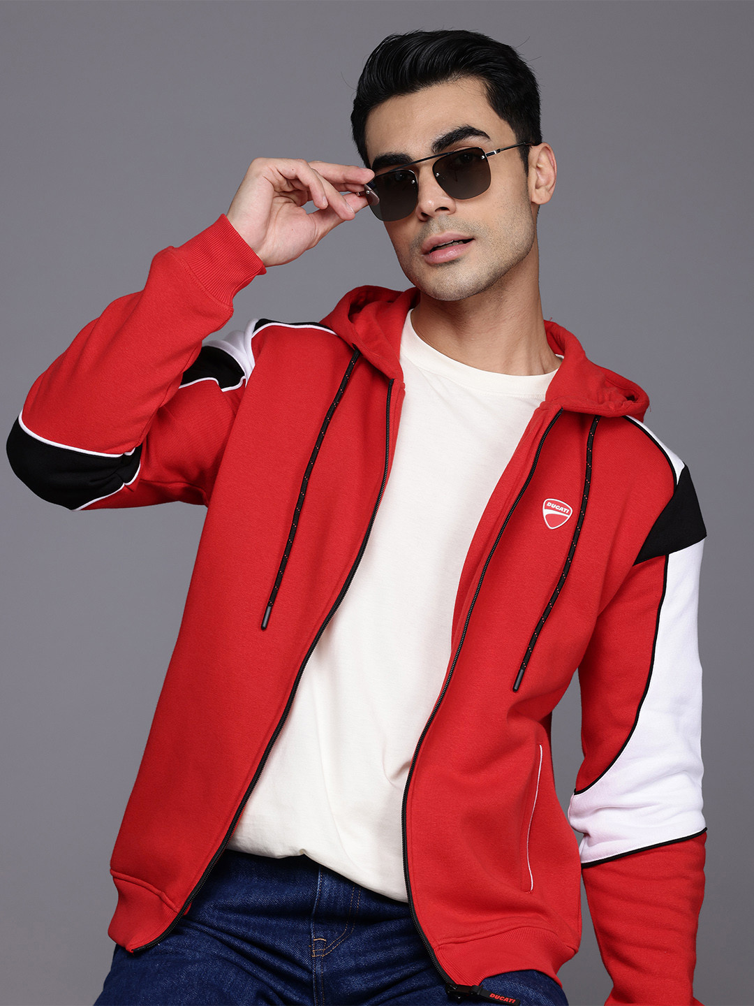 Ducati High IQ Lasting Colour Brand Logo Print Hooded Sweatshirt