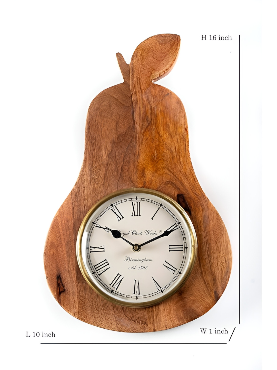 vedas C-Mitali Brown Wood Large Display Quirky Battery Analogue Wall Clock