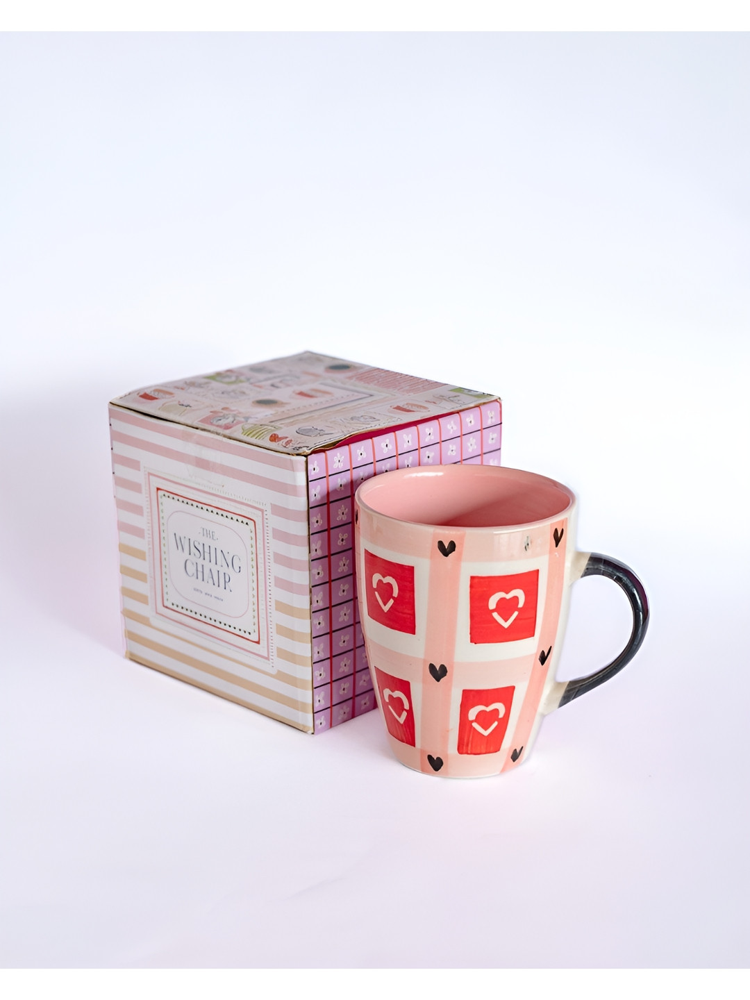 The Wishing Chair Dog Pink Geometric Ceramic Microwave Safe Mug-275ml