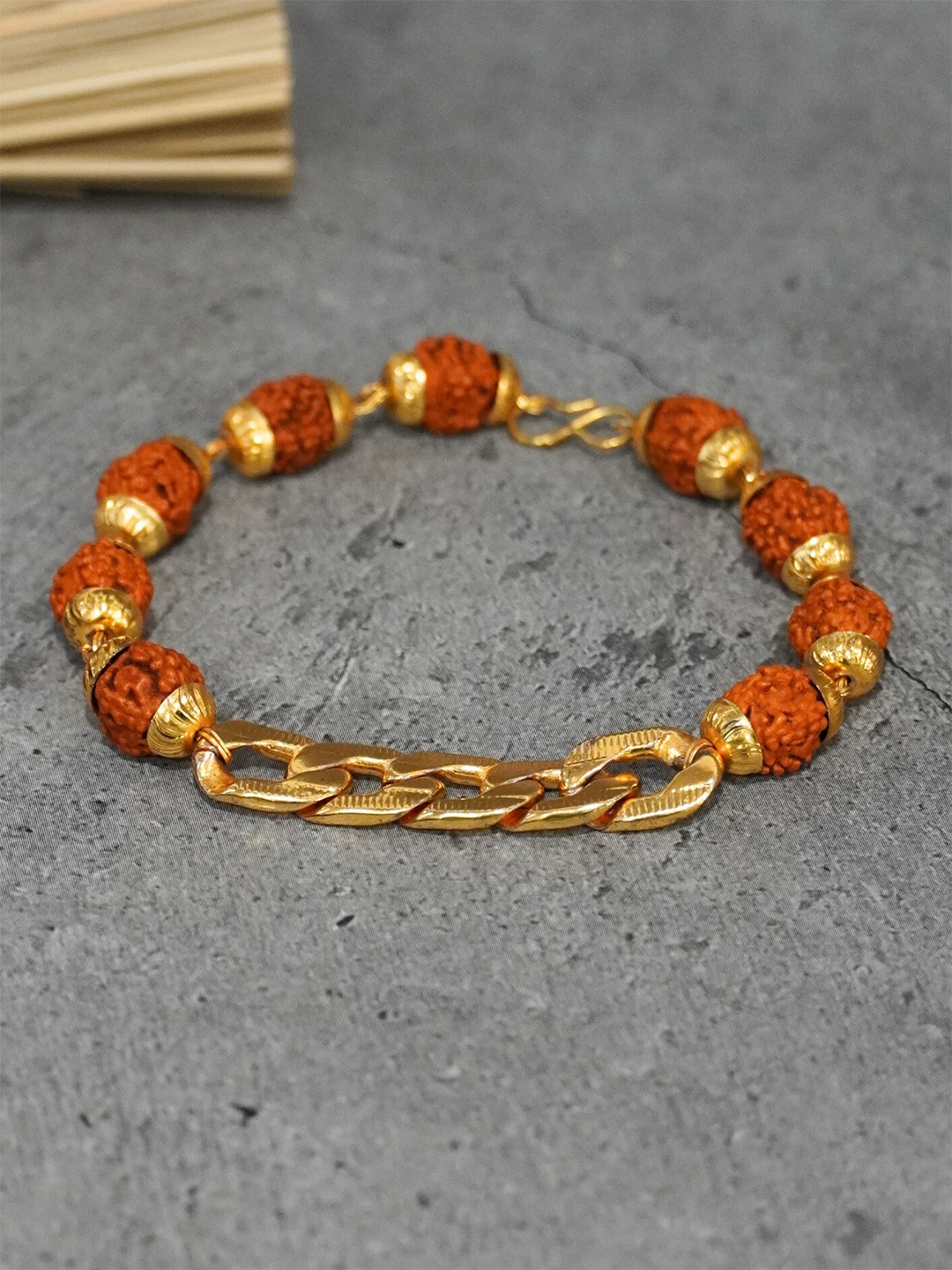 Japam Gold Plated Links Rudraksha Bracelet