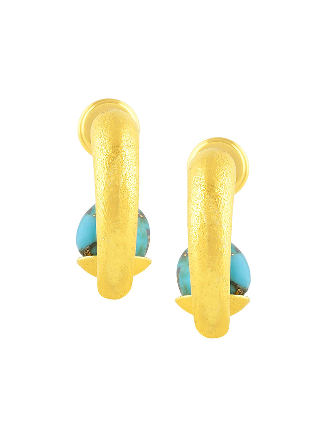 ARVINO Turquoise Gold-Plated Contemporary Drop Earrings