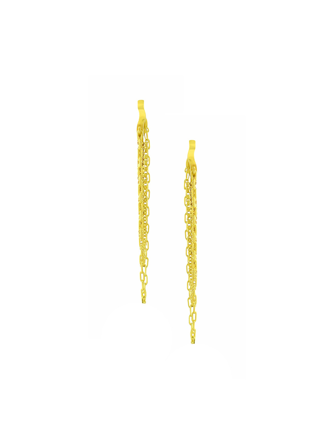 ARVINO Tasselled Gold-Plated Contemporary Hoop Earrings