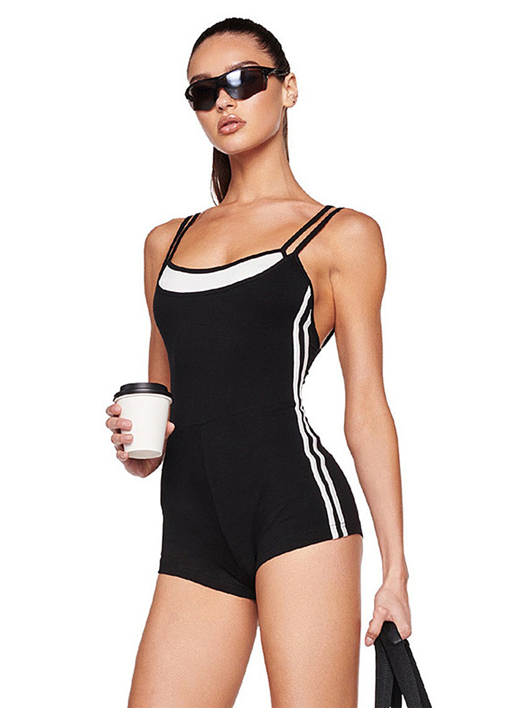 LULU & SKY Contrast Strappy Jumpsuit