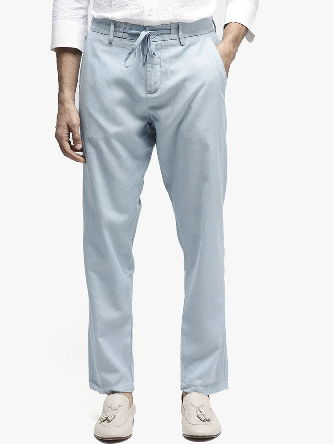 RARE RABBIT Men Reric Mid-Rise Regular Fit Trousers