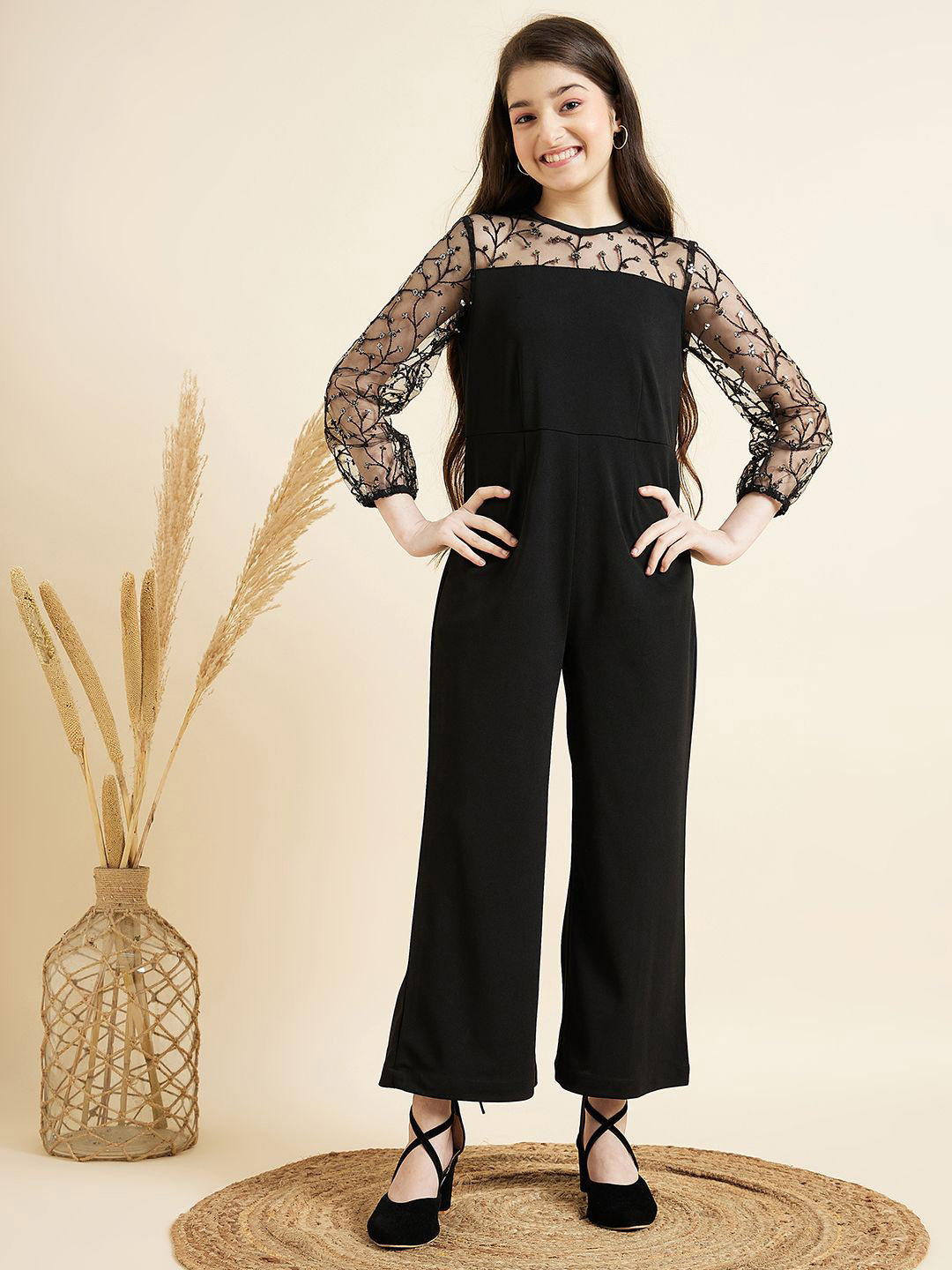 Cherry & Jerry Girls Sequin Party Wear Basic Jumpsuit