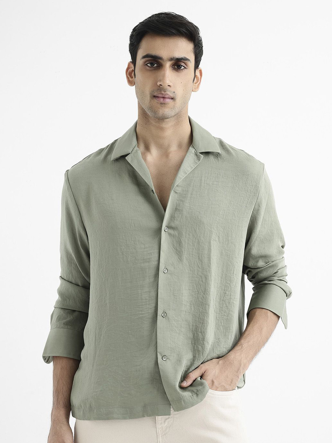 RARE RABBIT Men Solid Enzo Regular Fit Opaque Shirt