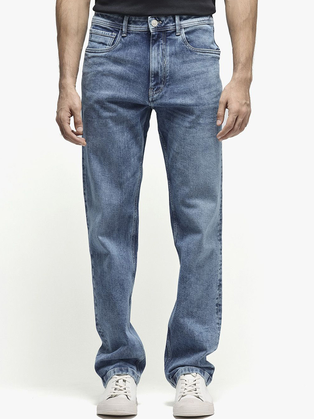 RARE RABBIT Men Klune-2 Mid Wash Regular Fit Stretchable Jeans