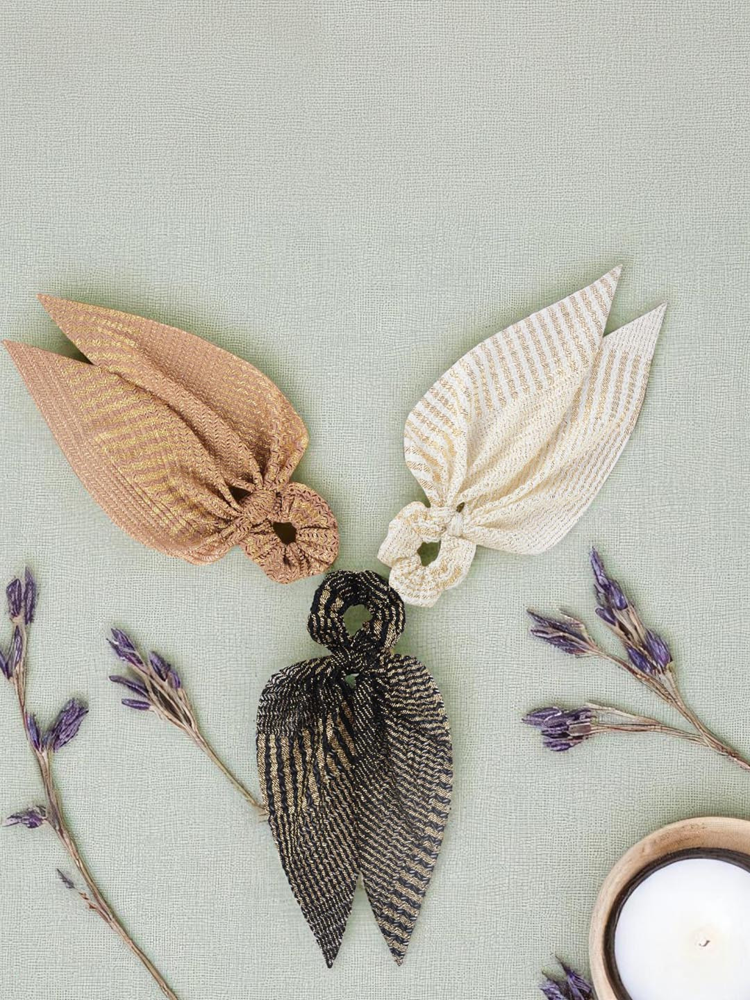 Radhu & Kabby Women Set of 3 Scarf Scrunchies