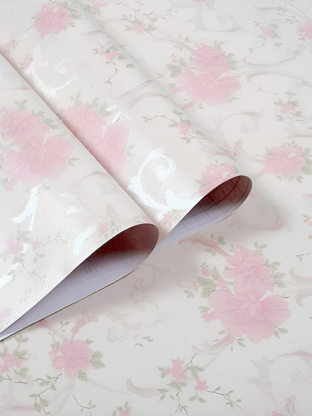 HOMEMATES White & Pink Printed Waterproof Wall Sticker