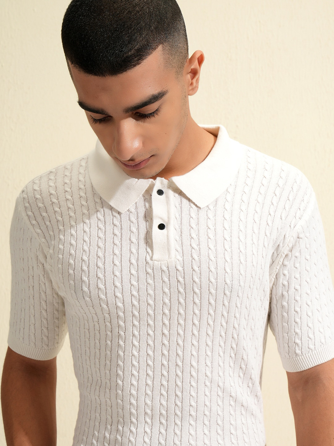 Highlander Mens Regular Fit Half Sleeve Half Placket Knitted T-shirt