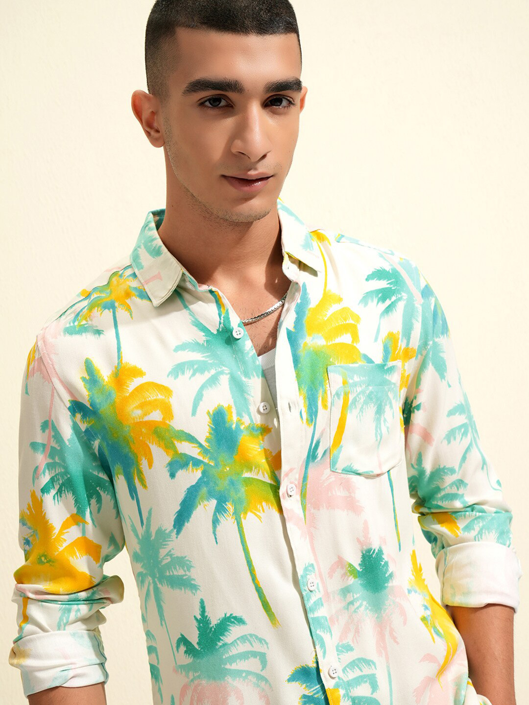 KETCH Collar Full Sleeve All Over Printed Slim Fit Shirt