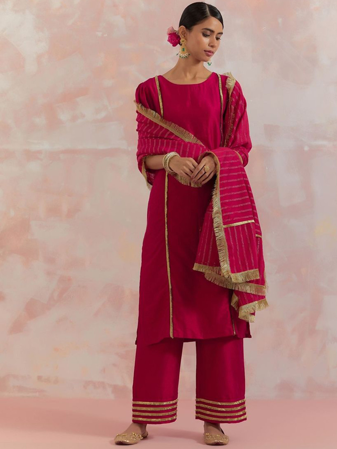 THE INDIAN CAUSE Women Pure Silk A-Line Kurta