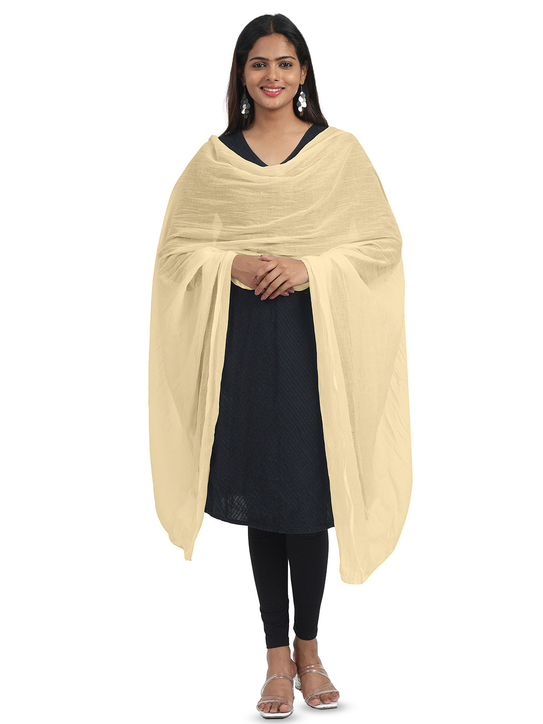 MIRAAN Cotton PomPom Border Dupatta