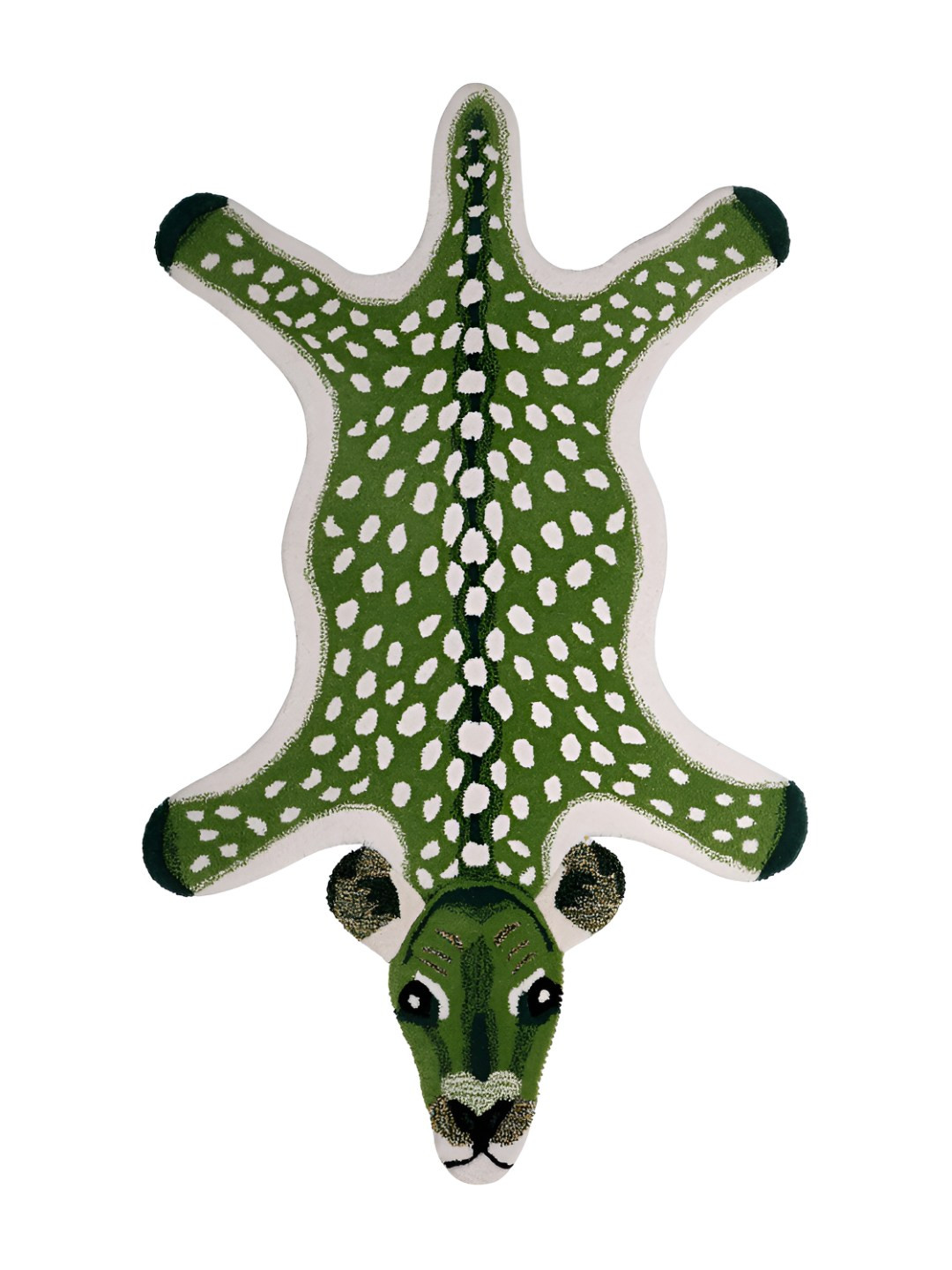 Exotic India Spotted Deer Tufted Fluorite Green Yogic Asana Mat