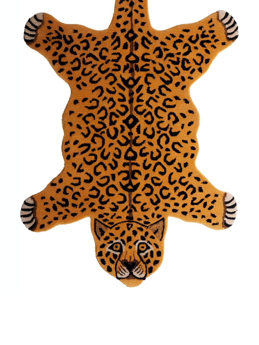 Exotic India Cotton-Wool Leopard Shaped Yogic Thai Curry Asana Mat