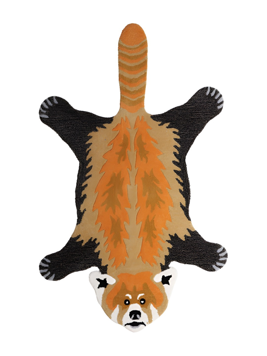 Exotic India Rainbow Cotton-Wool Handmade Red-Panda Tufted Yogic Asana Mat