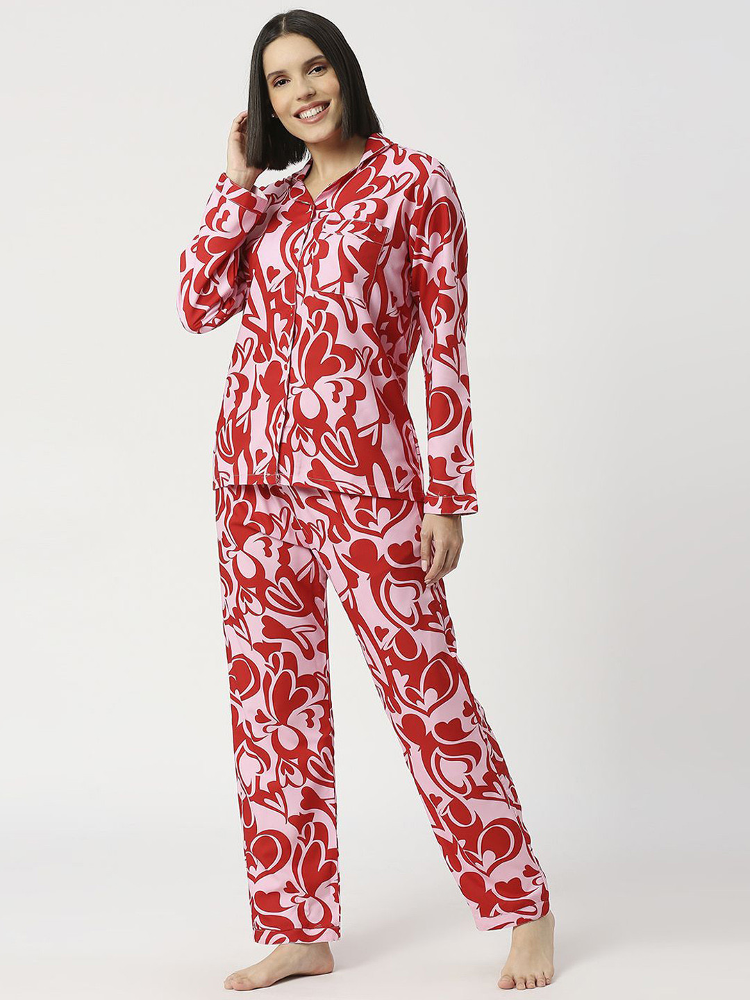 Pyjama Party Women Abstract Printed Night suit
