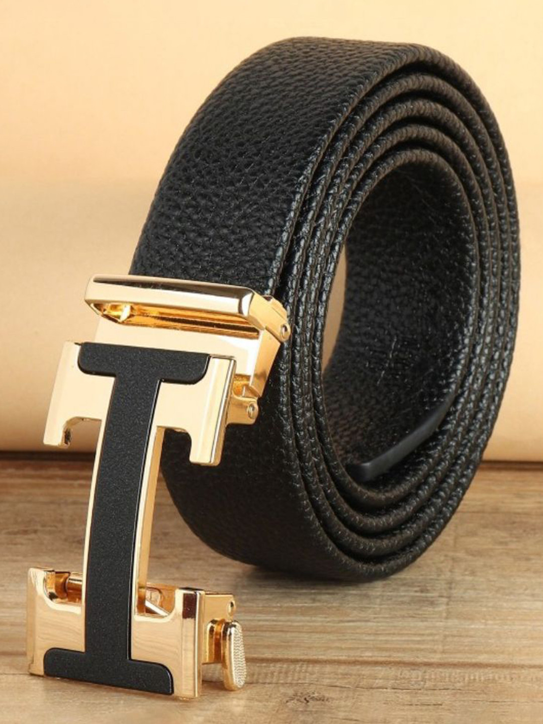 Kastner Men Formal Slider Buckle Textured Belt