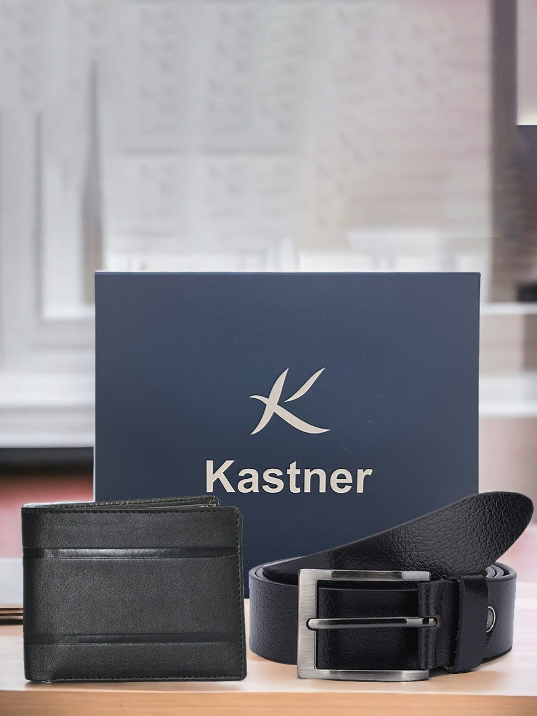Kastner Men Leather Belt With Wallet Accessory Gift Set