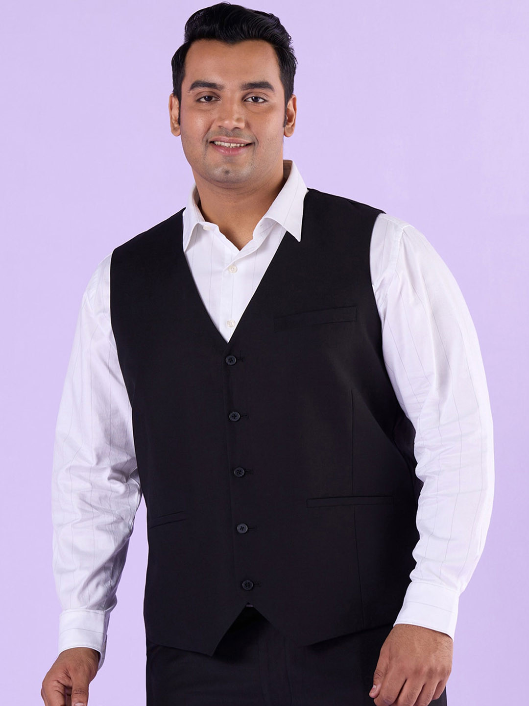 Big Hello - The Plus Life Men V-Neck Corduroy Waistcoat