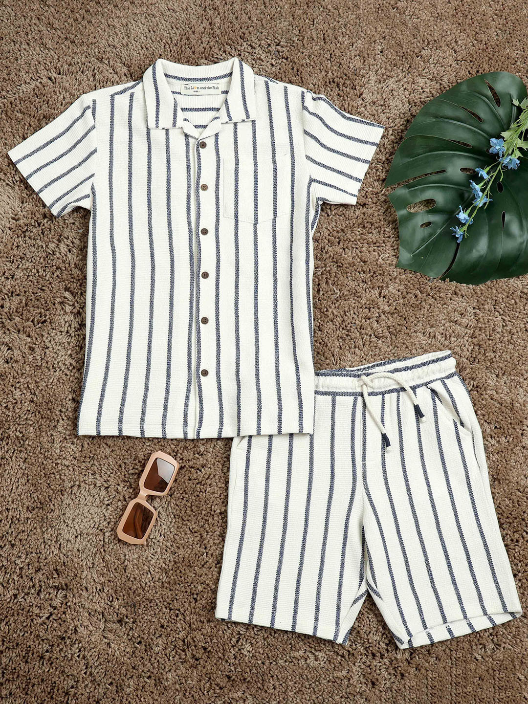 The Lion and The Fish Boys Striped Shirt & Short Co-Ord Set