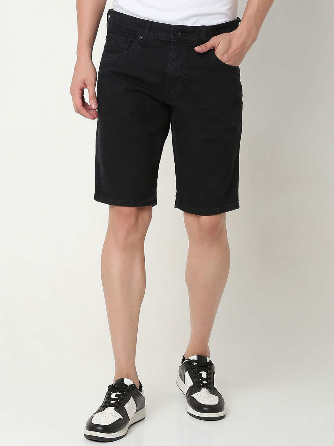 SPYKAR Men Solid Denim Shorts