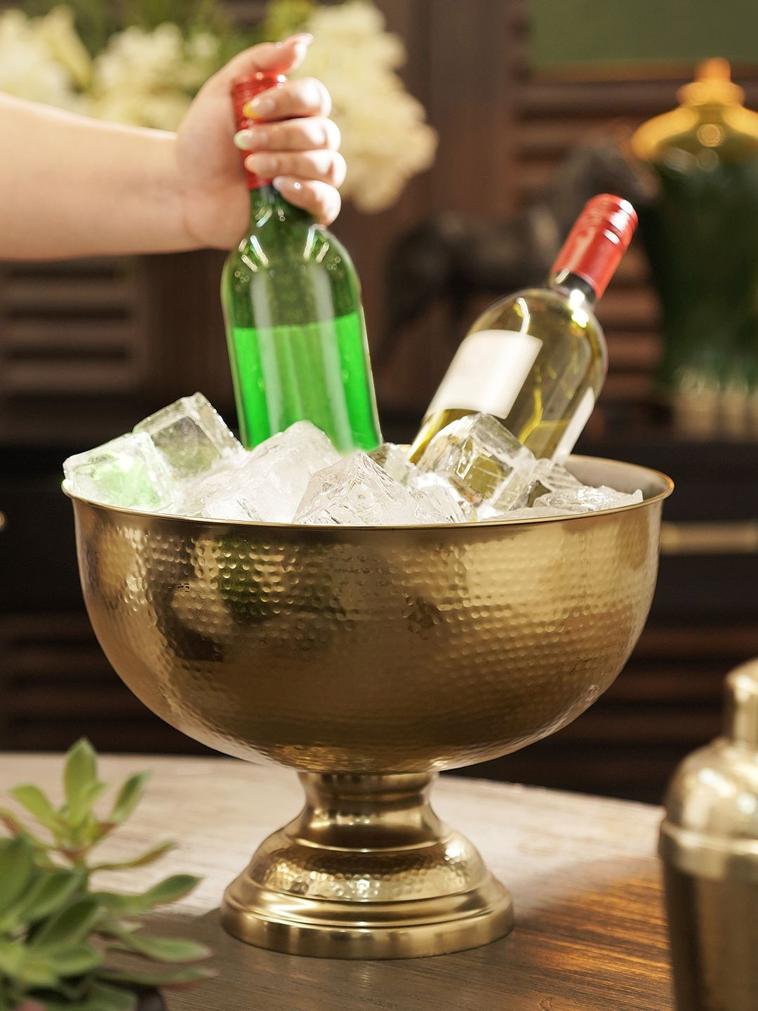 Pure Home and Living Metal Punch Bowl