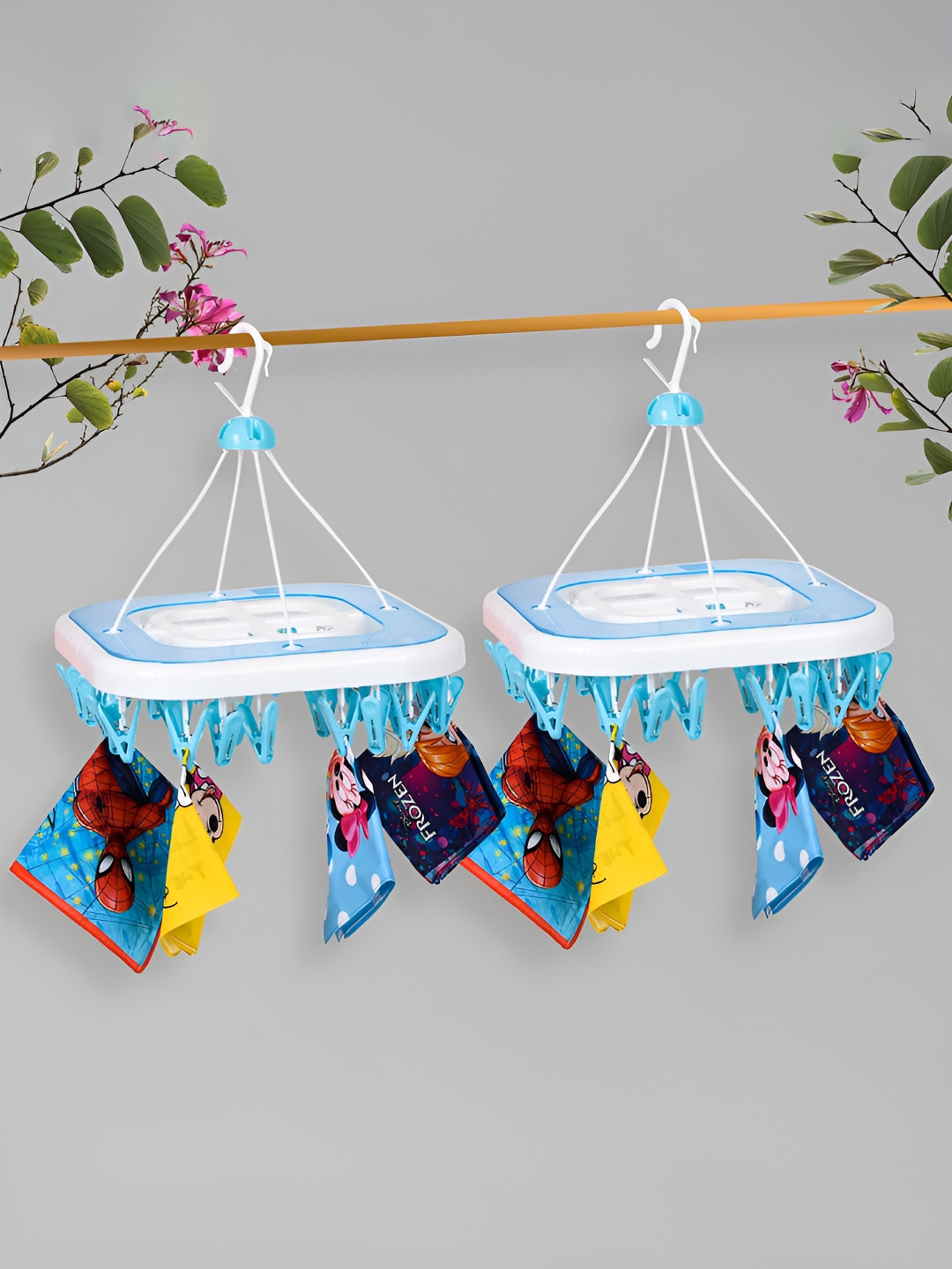 Kuber Industries Set Of 2 Blue Plastic 36-Pcs Hangers