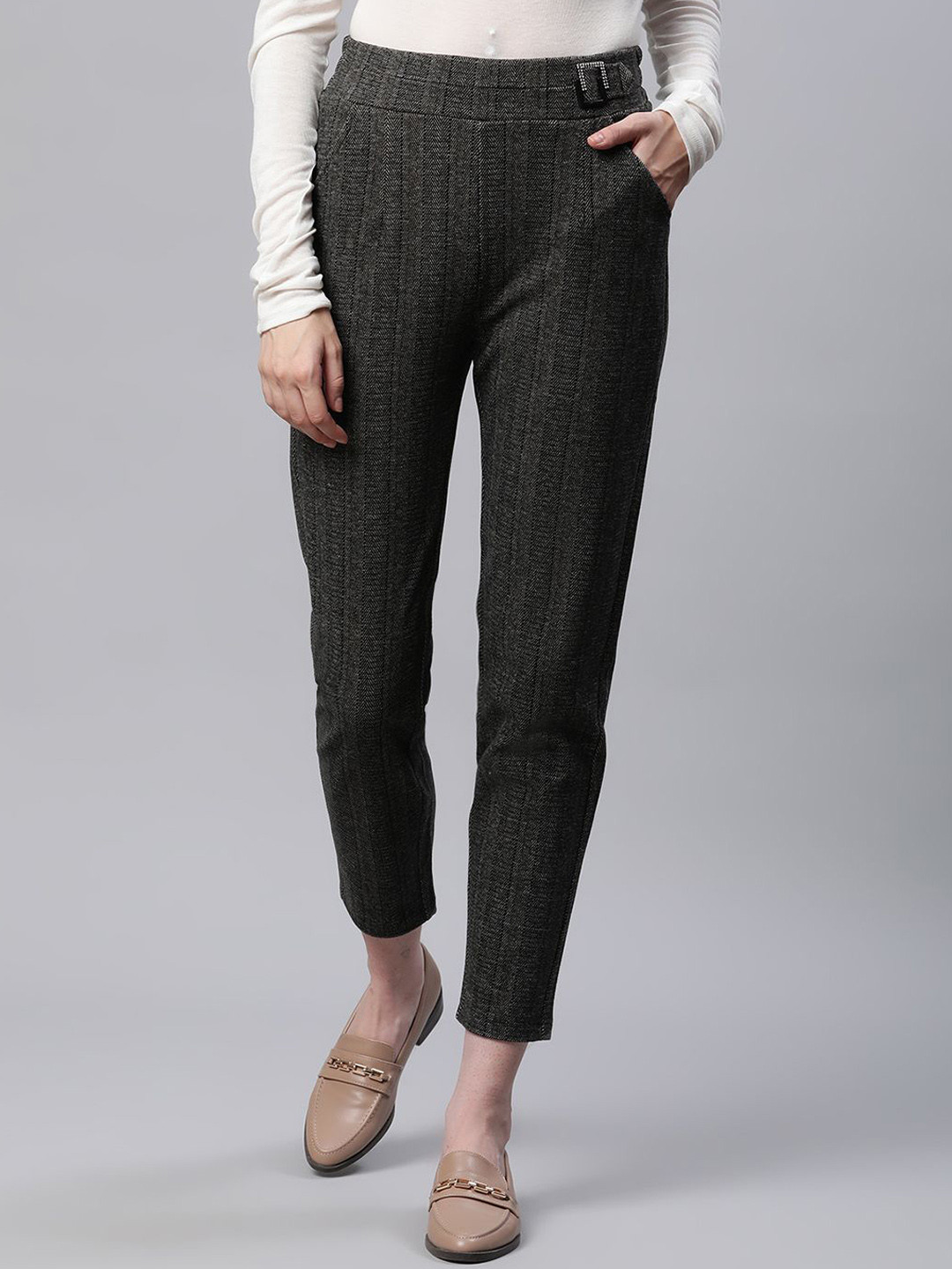 Global Republic Women Relaxed Straight Leg Wrinkle Free Trousers